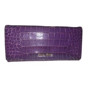 Miu Miu crocodile embossed EUC with tags purple